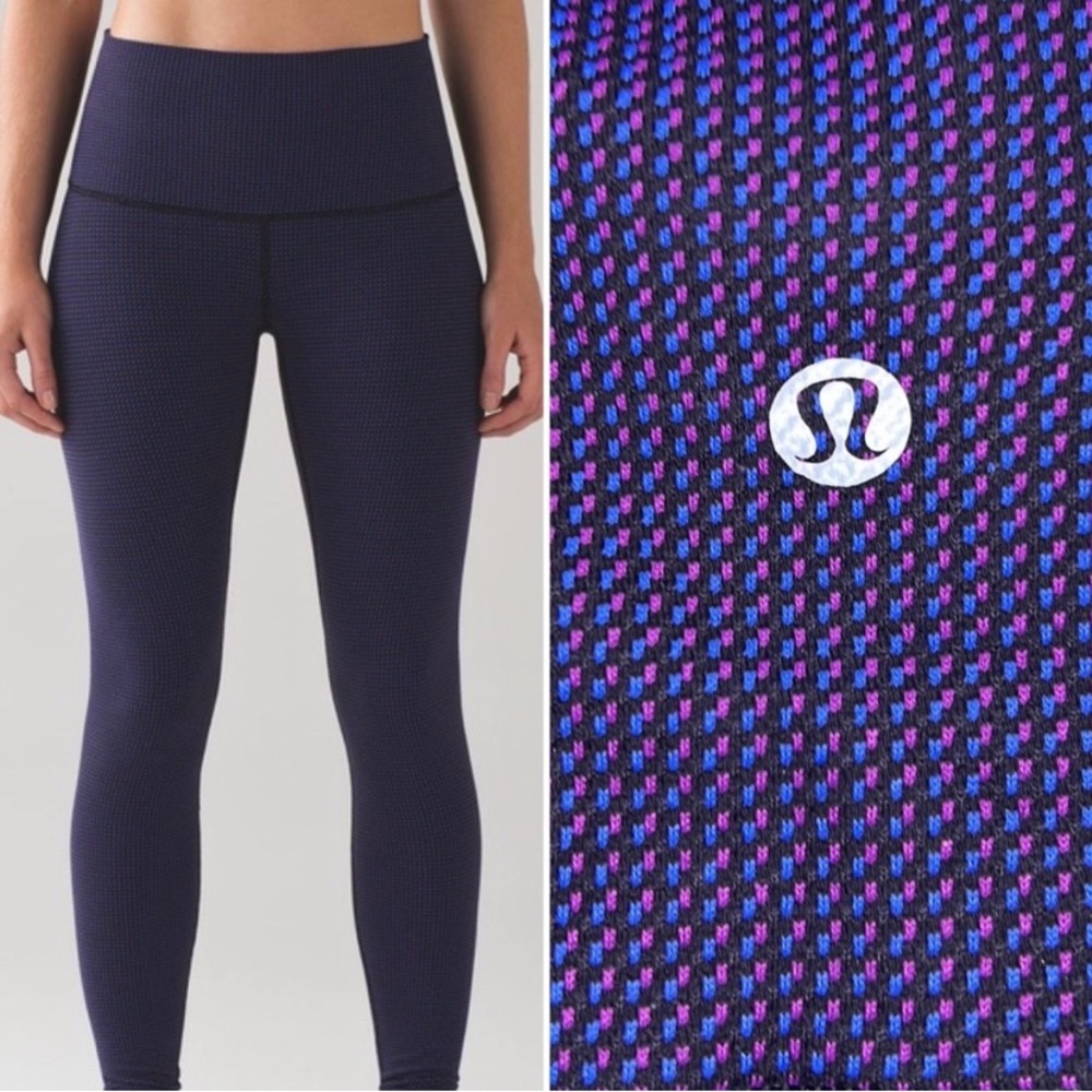 Lululemon Wunder Under Roll Down Diamond Dot Leggings Size 2